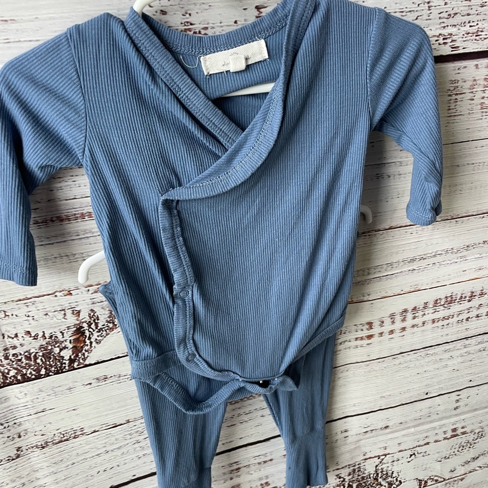 Starting Out // Blue Ribbed Newborn Matching Set - Picture 2 of 2